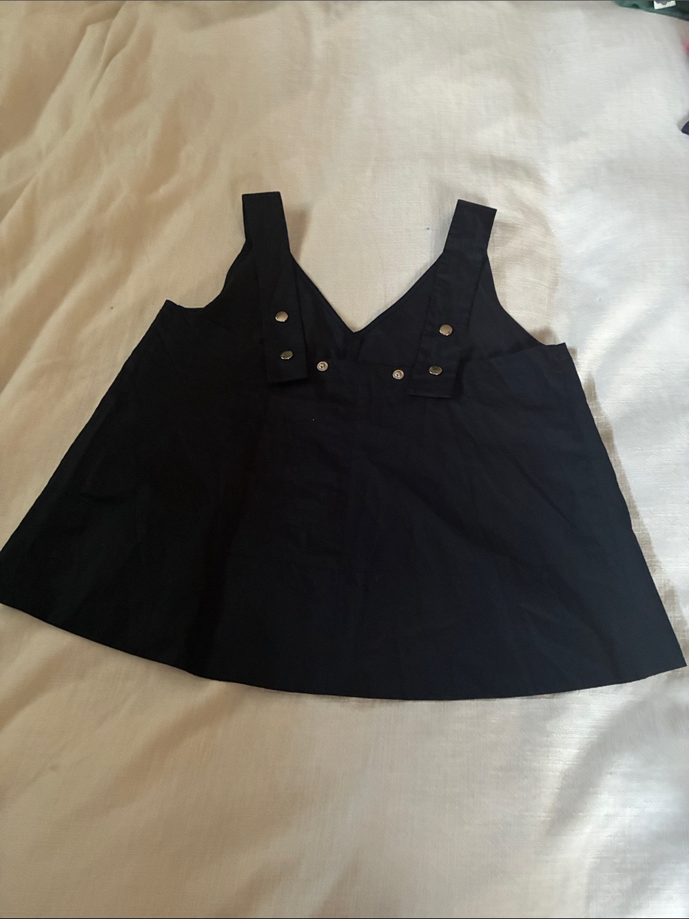 Tibi Black V-Neck Wide-Strap Tank Top - Picture 2 of 3